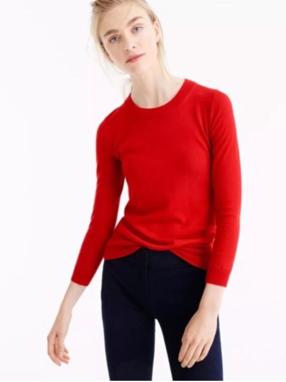 NWT J Crew Tippi 100% Merino Wool Sweater Bright Red Size Small S